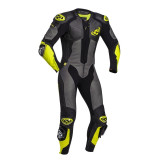 Costum (combinezon) motociclete barbati piele Ixon vara model Vendetta Evo MS culoare: negru/antracit/galben
