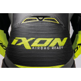 Costum (combinezon) motociclete barbati piele Ixon vara model Vendetta Evo MS culoare: negru/antracit/galben