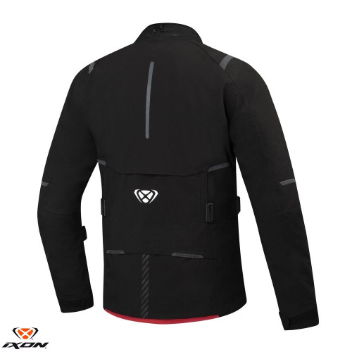 Geaca (jacheta) motociclete barbati Touring/Adventure Ixon All season model M-Skeid MS culoare: negru/rosu (geaca laminata water 2