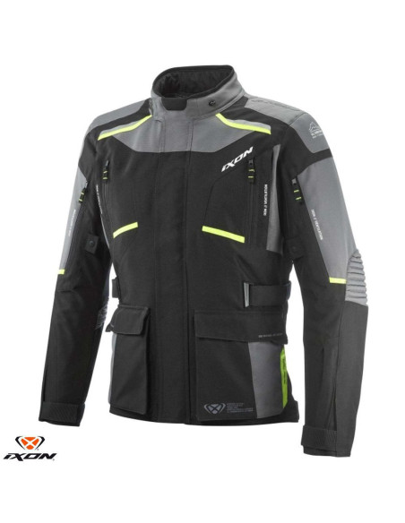 Geaca (jacheta) motociclete barbati Touring/Adventure Ixon All season model Midgard MS culoare: negru/gri/galben