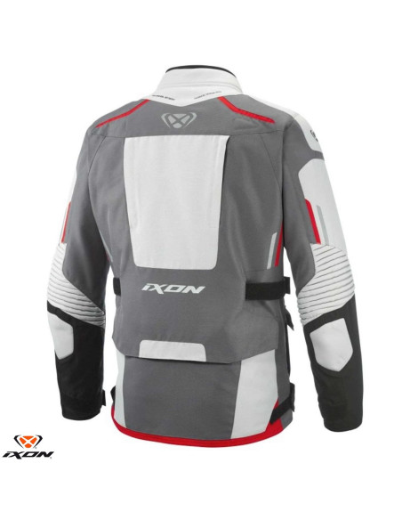 Geaca (jacheta) motociclete barbati Touring/Adventure Ixon All season model Midgard MS culoare: gri/negru/rosu