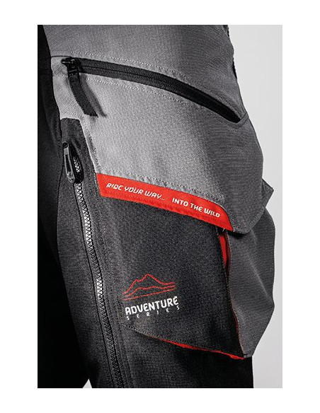 Pantaloni motociclete barbati Touring/Adventure Ixon All season model Ragnar MS culoare: negru/gri/rosu