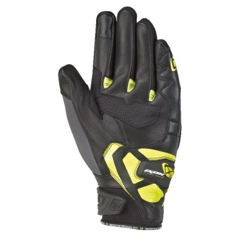 Manusi barbati Roadster vara piele/textil Ixon model RS Rise Air MS culoare: gri/negru/galben - degete tactile 2