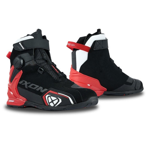 Ghete moto Roadster barbati All Season Ixon model Bull 2 WP MS culoare: negru/alb/rosu (100% waterproof)