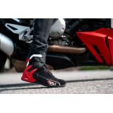 Ghete moto Roadster barbati All Season Ixon model Bull 2 WP MS culoare: negru/alb/rosu (100% waterproof)