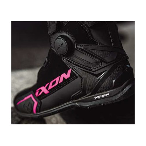 Ghete moto Roadster femei All Season Ixon model Bull 2 WP LS culoare: negru/fuchsia (roz) (100% waterproof) 2