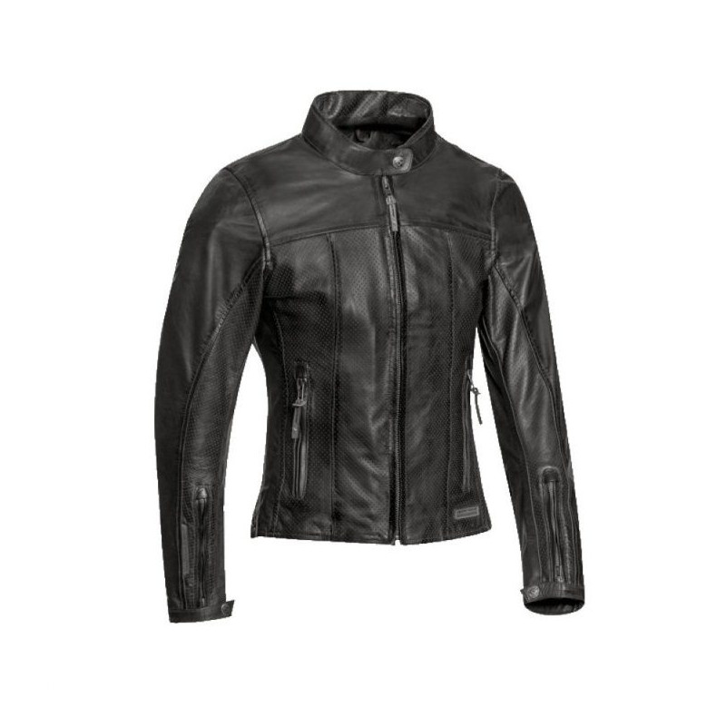 Geaca (jacheta) motociclete femei piele Urban/Heritage Ixon vara model Crank Air LS culoare: negru