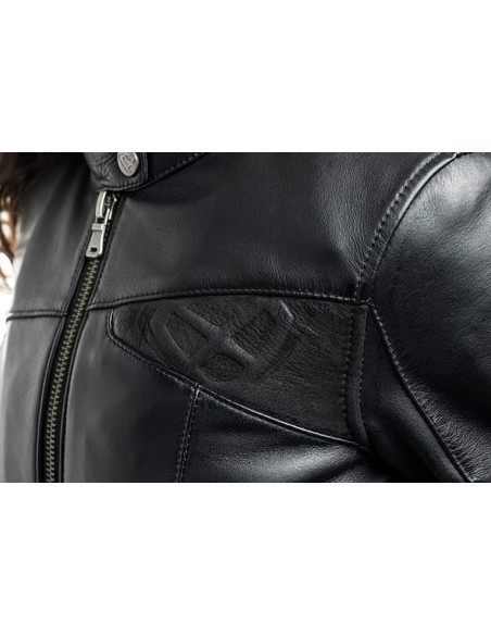 Geaca (jacheta) motociclete femei piele Urban/Heritage Ixon All season model Cranky LS culoare: negru