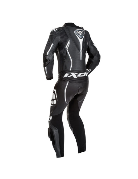 Costum (combinezon) motociclete femei piele Ixon vara model Vortex Lady LS culoare: negru/alb