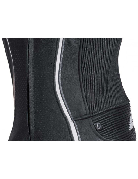 Costum (combinezon) motociclete femei piele Ixon vara model Vortex Lady LS culoare: negru/alb