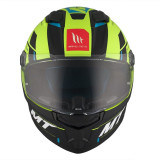 Casca integrala MT Stinger 2 Zivze C3 galben fluor mat - tip viziera: MT-V-28B - punctaj maxim SHARP Test – 5 stele