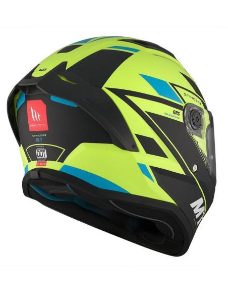 Casca integrala MT Stinger 2 Zivze C3 galben fluor mat - tip viziera: MT-V-28B - punctaj maxim SHARP Test – 5 stele
