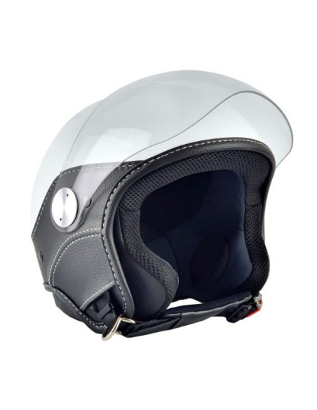 Casca open face (demi-jet) Max Helmets model DJ06 LS Vision (V2B) culoare: alb lucios (000) - 100% MADE IN ITALY