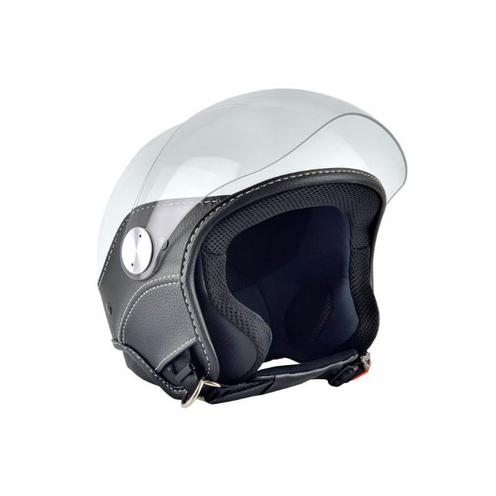 Casca open face (demi-jet) Max Helmets model DJ06 LS Vision (V2B) culoare: alb lucios (000) - 100% MADE IN ITALY