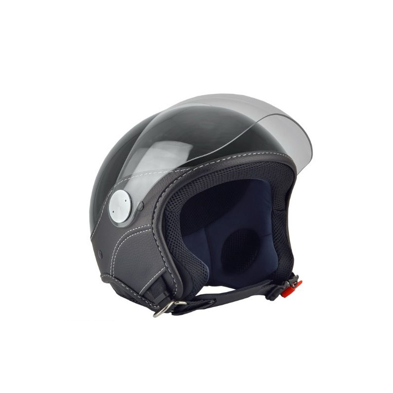 Casca open face (demi-jet) Max Helmets model DJ06 LS Vision (V2B) culoare: negru lucios (002) - 100% MADE IN ITALY