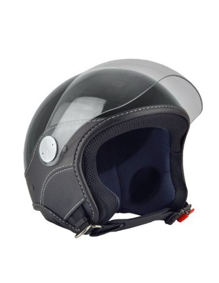 Casca open face (demi-jet) Max Helmets model DJ06 LS Vision (V2B) culoare: negru lucios (002) - 100% MADE IN ITALY