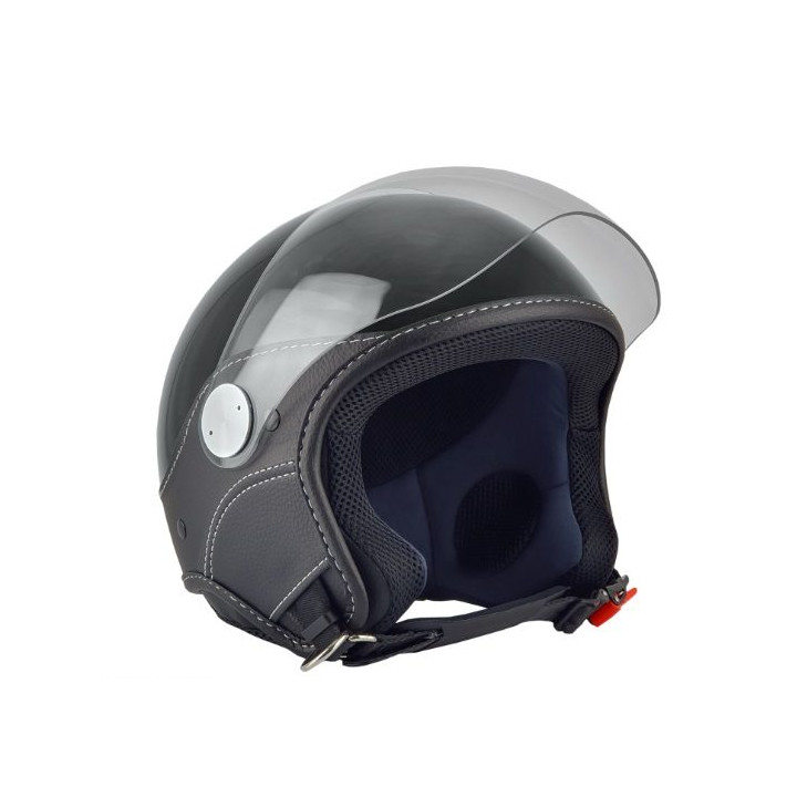 Casca open face (demi-jet) Max Helmets model DJ06 LS Vision (V2B) culoare: negru lucios (002) - 100% MADE IN ITALY