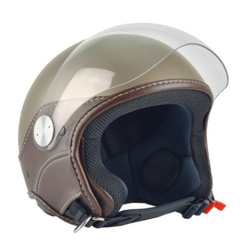 Casca open face (demi-jet) Max Helmets model DJ06 LS Vision (V2B) culoare: maro mat (MGO) - 100% MADE IN ITALY