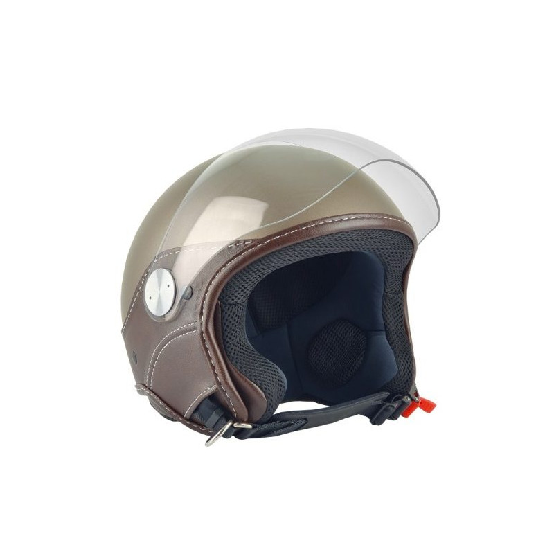 Casca open face (demi-jet) Max Helmets model DJ06 LS Vision (V2B) culoare: maro mat (MGO) - 100% MADE IN ITALY