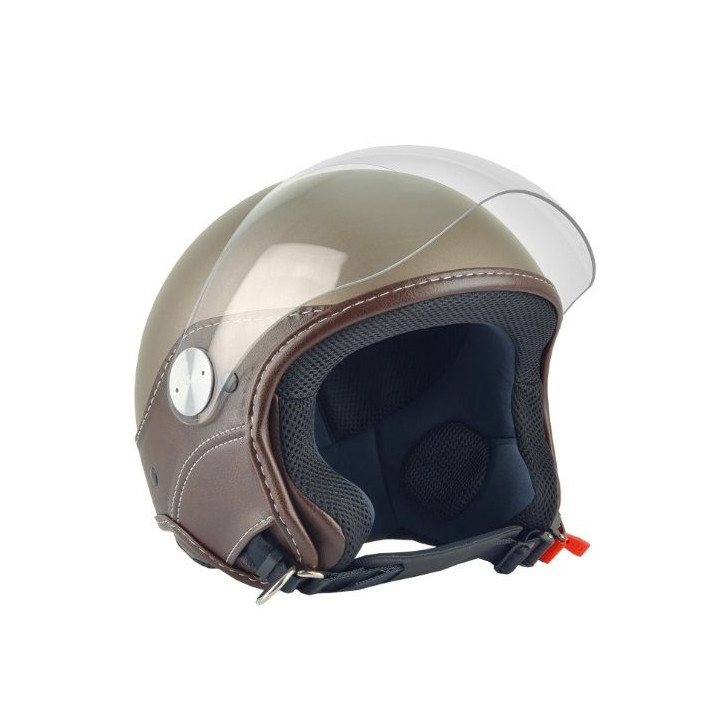 Casca open face (demi-jet) Max Helmets model DJ06 LS Vision (V2B) culoare: maro mat (MGO) - 100% MADE IN ITALY