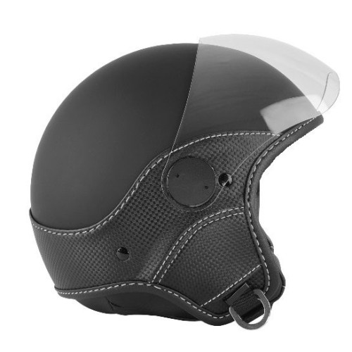 Casca open face (demi-jet) Max Helmets model DJ06 LS Vision Carbon culoare: negru mat/gri (NOFG) - 100% MADE IN ITALY
