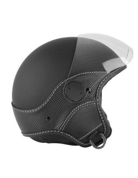 Casca open face (demi-jet) Max Helmets model DJ06 LS Vision Carbon culoare: negru mat/gri (NOFG) - 100% MADE IN ITALY