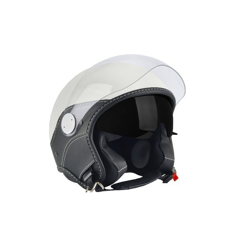 Casca open face (demi-jet) Max Helmets model DJDV06 LS Vision SV (ochelari soare integrati) culoare: alb lucios (000) - 100% MAD