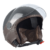 Casca open face (demi-jet) Max Helmets model DJDV06 LS Vision SV (ochelari soare integrati) culoare: negru mat/maro (NOM) - 100%