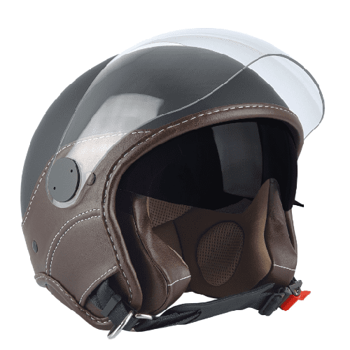 Casca open face (demi-jet) Max Helmets model DJDV06 LS Vision SV (ochelari soare integrati) culoare: negru mat/maro (NOM) - 100%