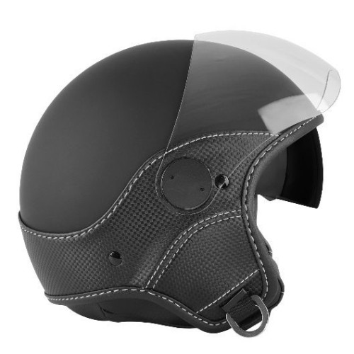 Casca open face (demi-jet) Max Helmets model DJDV06 LS Vision Carbon SV (ochelari soare integrati) culoare: negru mat/gri (NOFG)