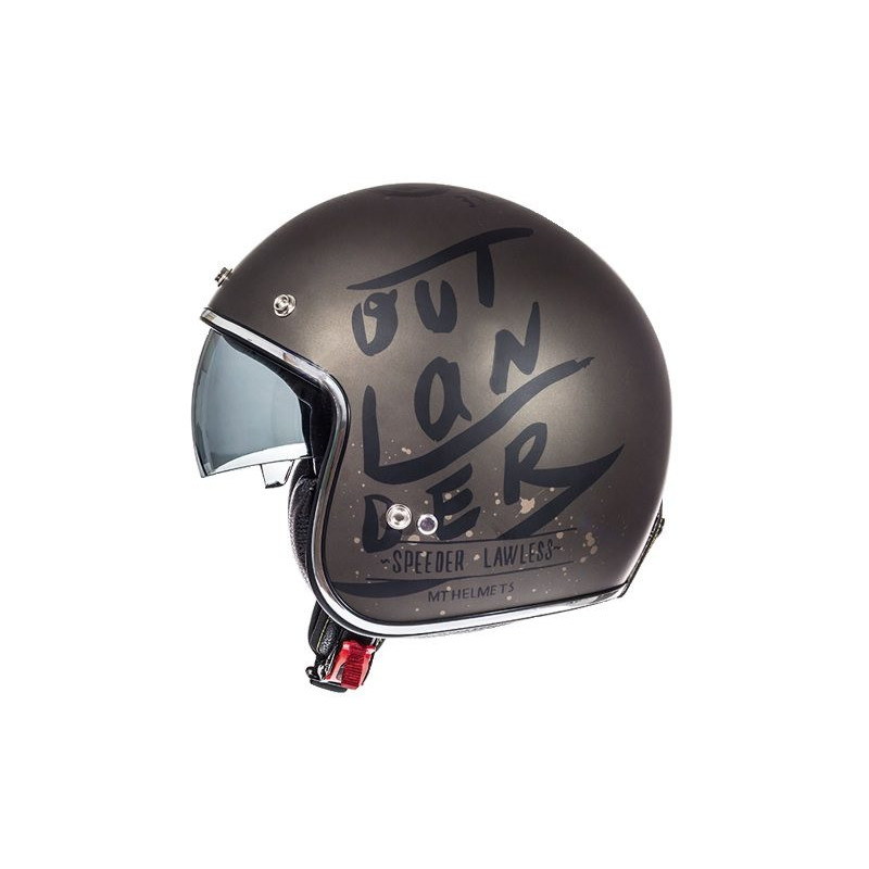 Casca open face motociclete MT Le Mans SV Outlander maro metalic/negru mat (ochelari soare integrati)