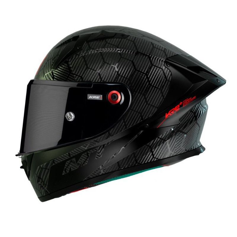 Casca integrala MT KRE+ S Carbon negru A11 negru lucios - 100% carbon - FIM approved - omologare noua ECE 22.06