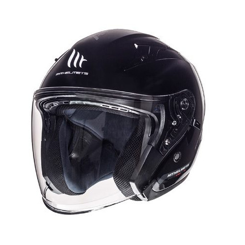 Casca open face motociclete MT Avenue SV negru lucios (ochelari soare integrati) 2