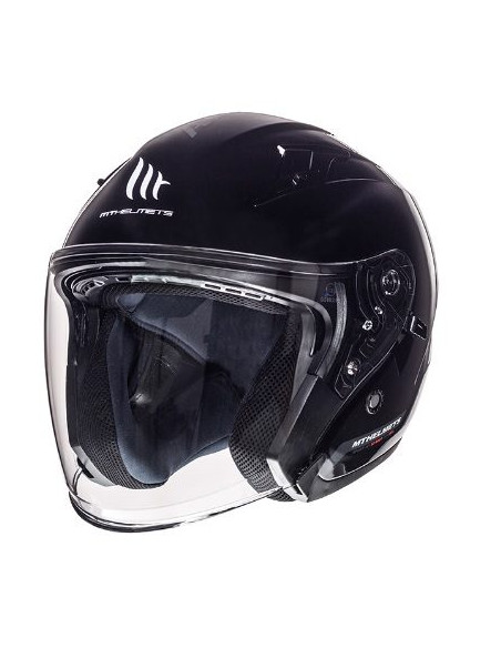 Casca open face motociclete MT Avenue SV negru lucios (ochelari soare integrati)