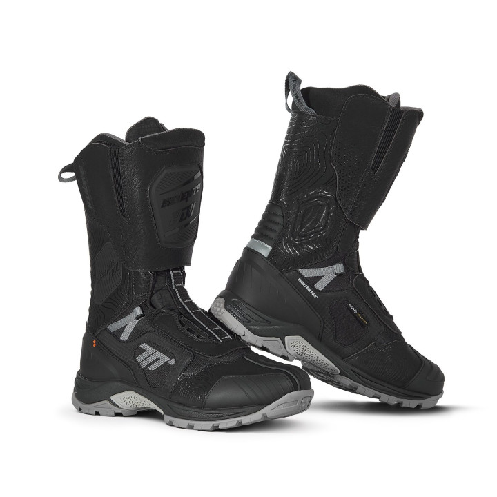 Ghete (cizme) moto Adventure (Touring) Unisex Seventy model SD-BA6 Stelvio culoare: negru/gri