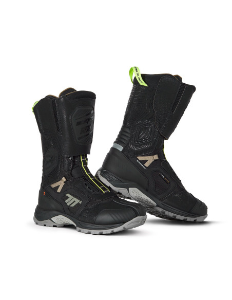 Ghete (cizme) moto Adventure (Touring) Unisex Seventy model SD-BA6 Stelvio culoare: negru/galben fluor