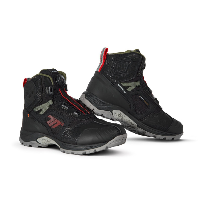 Ghete (cizme) moto Adventure (Touring) Unisex Seventy model SD-BA7 Stelvio culoare: negru/rosu/verde