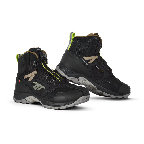 Ghete (cizme) moto Adventure (Touring) Unisex Seventy model SD-BA7 Stelvio culoare: negru/galben fluor