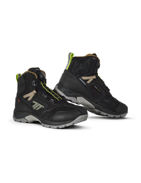 Ghete (cizme) moto Adventure (Touring) Unisex Seventy model SD-BA7 Stelvio culoare: negru/galben fluor
