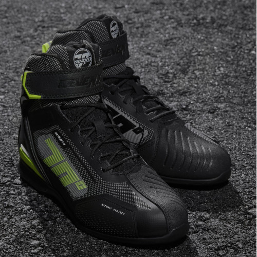 Ghete (cizme) moto Racing Unisex Seventy model SD-BR2 Veloce culoare: negru/galben fluor 2
