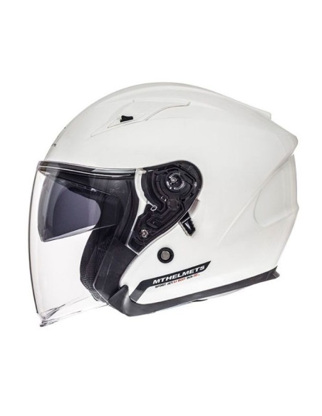 Casca open face motociclete MT Avenue SV alb lucios (ochelari soare integrati)