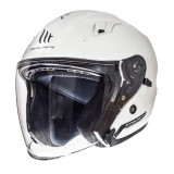 Casca open face motociclete MT Avenue SV alb lucios (ochelari soare integrati)