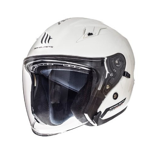 Casca open face motociclete MT Avenue SV alb lucios (ochelari soare integrati) 2