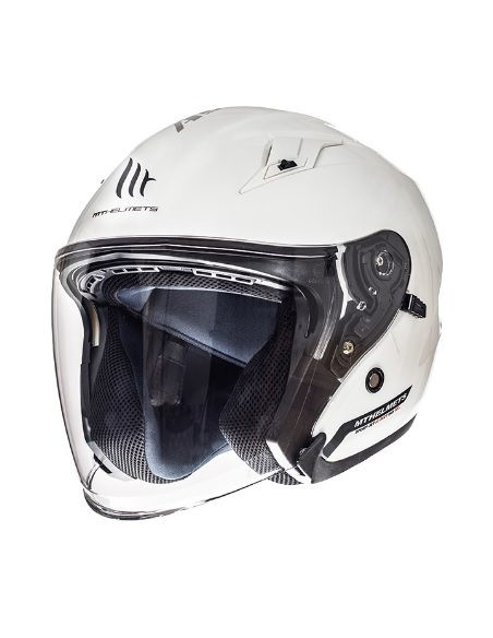Casca open face motociclete MT Avenue SV alb lucios (ochelari soare integrati)