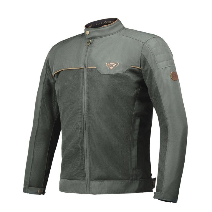 Geaca (jacheta) motociclete barbati Urban/Heritage Ixon vara model Cornet WP MS culoare: verde/maro