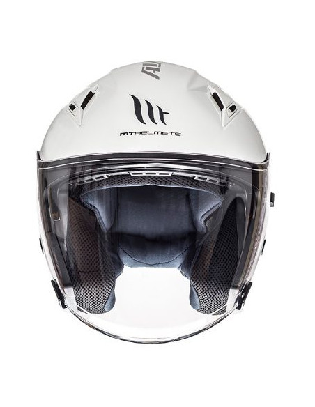 Casca open face motociclete MT Avenue SV alb lucios (ochelari soare integrati)