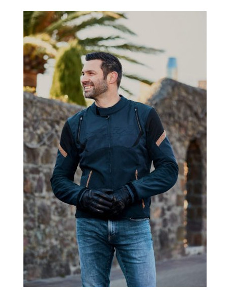 Geaca (jacheta) motociclete barbati Urban/Heritage Ixon mid-season model Striker Retro WP MS culoare: negru/navy/maro