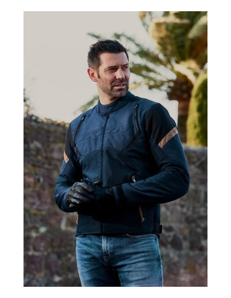 Geaca (jacheta) motociclete barbati Urban/Heritage Ixon mid-season model Striker Retro WP MS culoare: negru/navy/maro