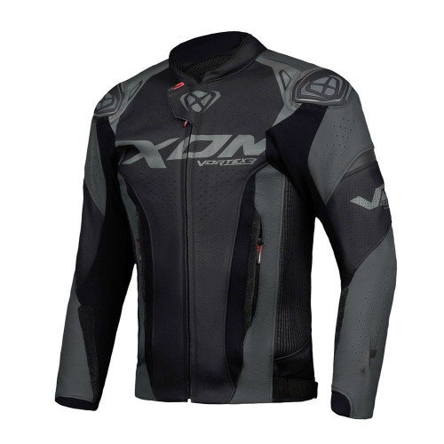 Geaca (jacheta) motociclete barbati piele Racing Ixon vara model Vortex 3 MS culoare: negru