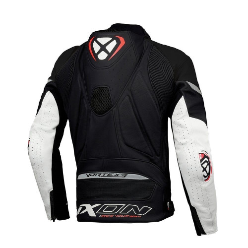 Geaca (jacheta) motociclete barbati piele Racing Ixon vara model Vortex 3 MS culoare: negru/alb 2